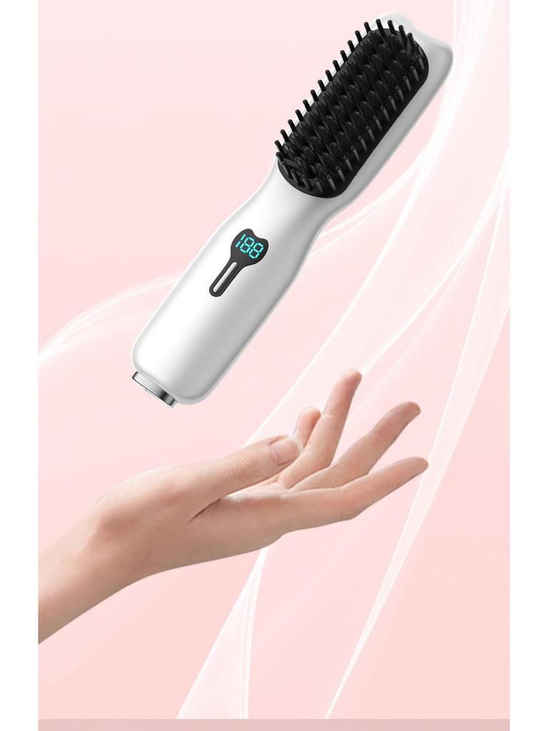 Portable Mini Ionic Hair Styler: Wireless Straightening & Curling Comb