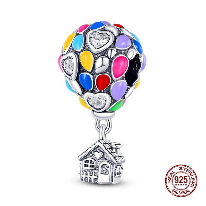Original Charms Copper Air Balloon Charms Beads Fit 3Mm Original Bracelet Necklace Women Diy Jewelry Gifts