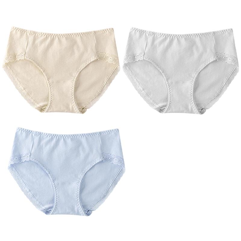 

Хлопковое женское нижнее белье для девочек, комбинированное кружевное бесследное белье из трех предметов, удобные дышащие треугольные брюки на большом каблуке XL