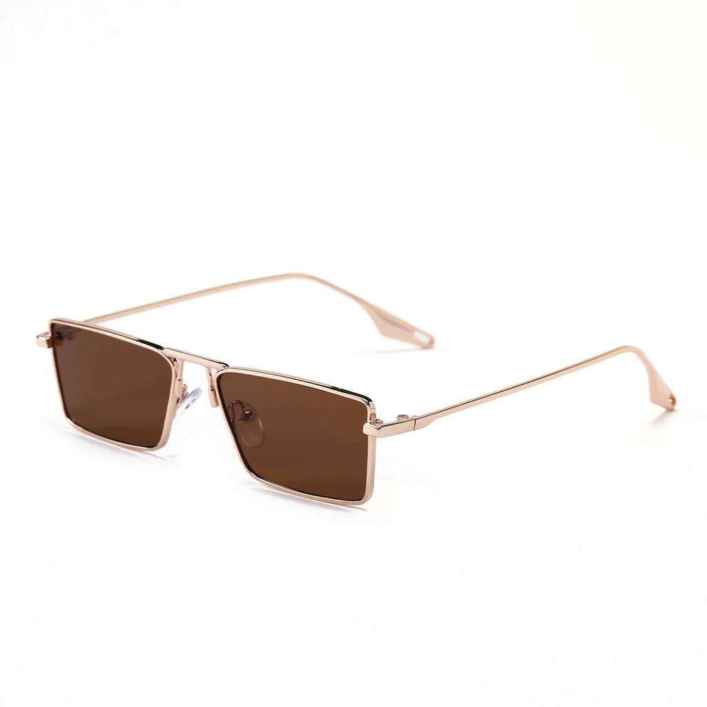 Glasses 219153 Gold Frame Metal Small Frame Square Frame Sunglasses Gradual Change Color Sunglasses Flat Glasses
