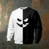 Men's Casual Sweatshirt Long Sleeve Neck Halloween Print Pullover for Holiday Party and Everyday Wear