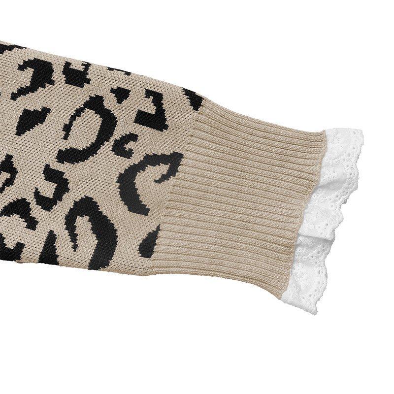 YYFS Damenmode Casual Herbst Winter Leopard Print Langarm O-Ausschnitt Pullover