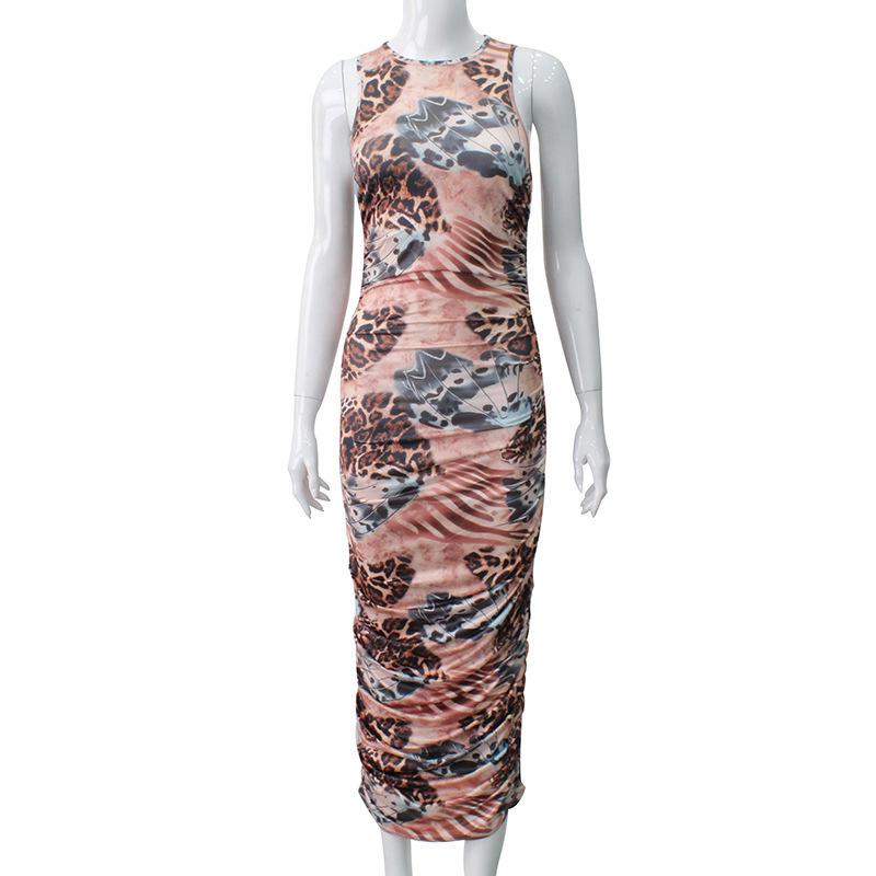 

Женское платье в стиле Holiday Coast с круглым вырезом и плиссировкой, без рукавов, повседневное, сексуальное, в стиле Spice L коричневый