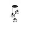 Black Vintage Industrial 3-Light Ceiling Lamp – Adjustable Semi Flush Mount Pendant Fixture for Dining/Living Room