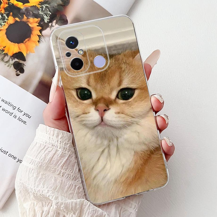 For Xiaomi Redmi 12C Case Cute Cat Luxury Butterfly Painted Cover 6.71'' Soft Silicone Phone Cases For Redmi 12C Redmi12C Fundas