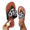 Large size summer new toe flat bottom leopard print fashion women's cool slippers slippers