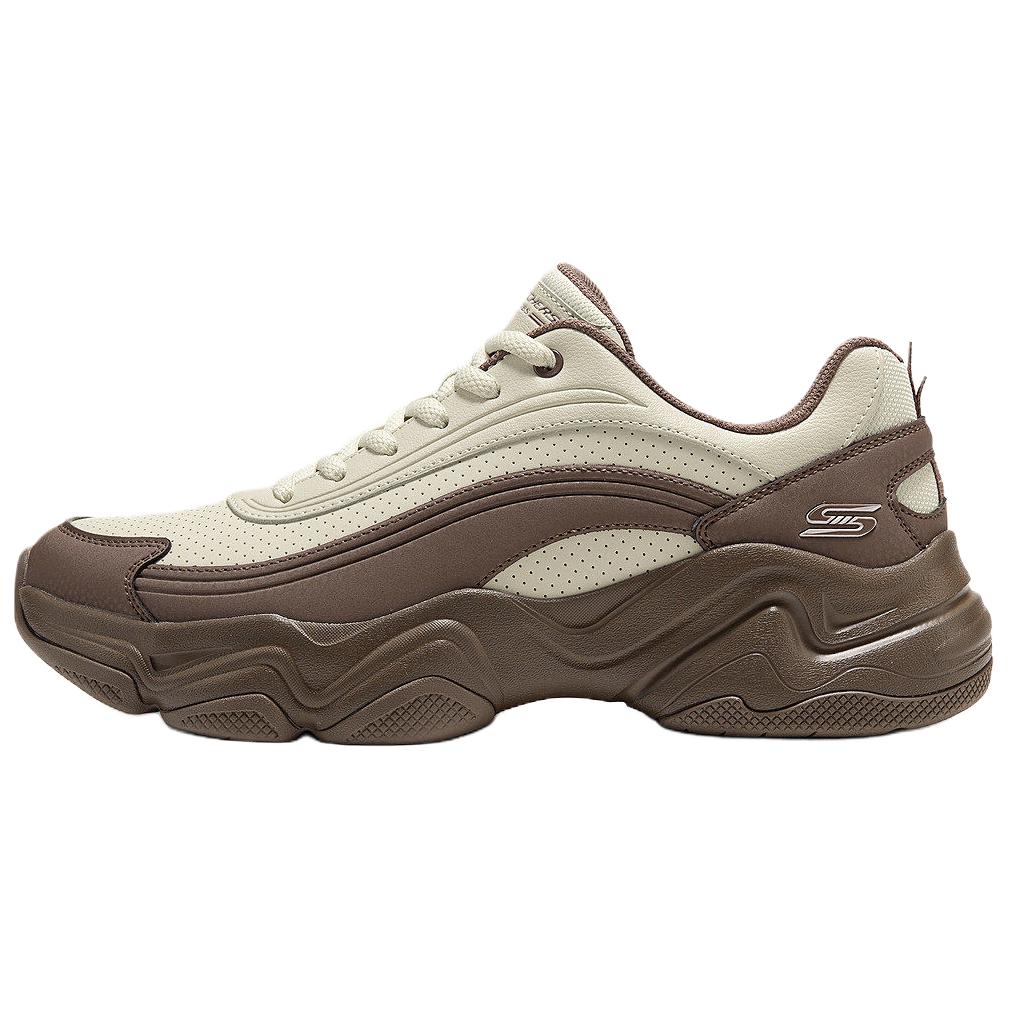 Skechers DLites Comfortable Durable Low-Top Dad Shoes Men sneakers Brown White 118336-BRNT 39