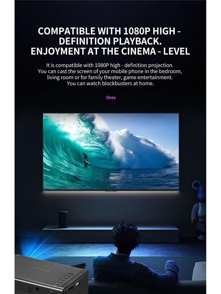 Grenzüberschreitender tragbarer Mini-LED-Projektor M200 mit 1080p-Bildschirmspiegelung für Heimkino