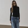 Ssikeoseun Biella Wool Blend High Neck Knit Top - Black