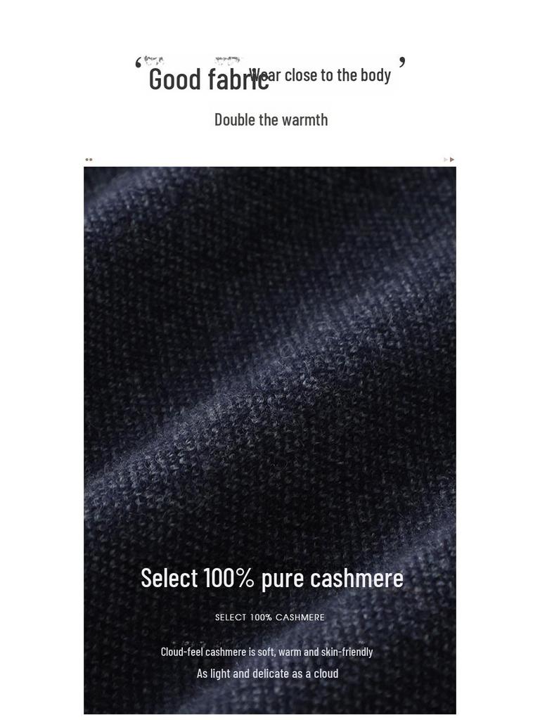 Women's 100% Pure Cashmere Half Turtleneck Sweater – Casual, Loose, Thick, Mid-Length Pullover