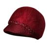 Autumn and Winter New Women's Knitted Hat Winter Thickened Rabbit Fur Medium and Old Hat Fleece Ear Protector Wool Hat