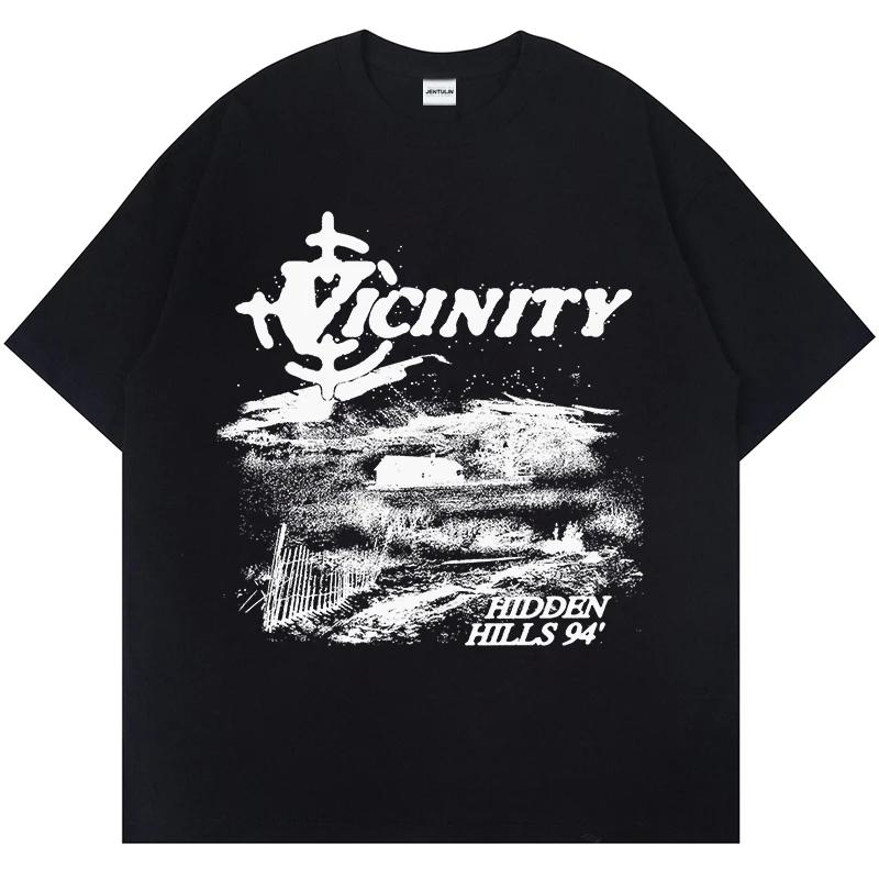 

Футболка готическая хип-хоп эстетика графическая печать Y2K винтажная одежда уличная мода летняя футболка S