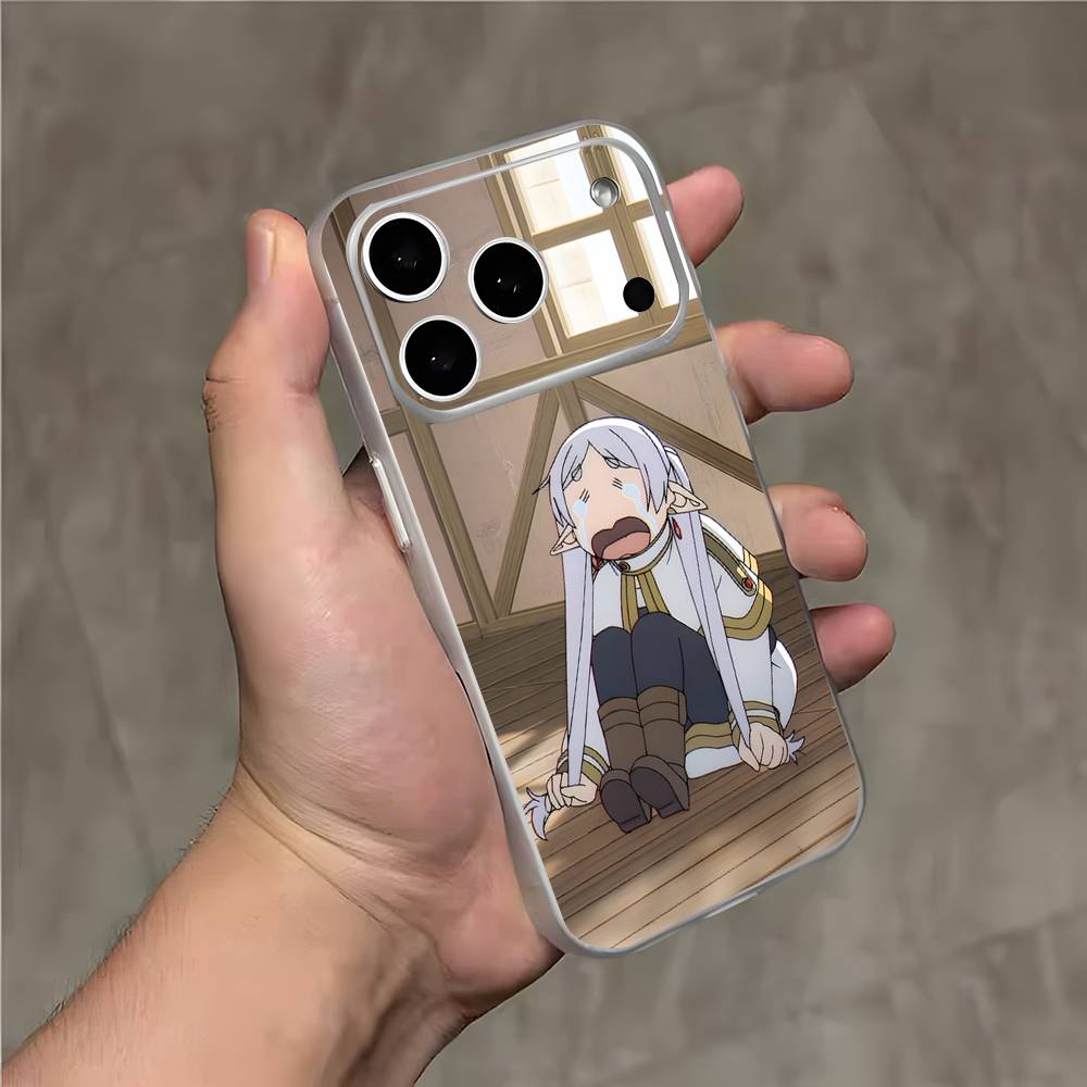 F-FrierenS S-Sousou Аниме Прозрачный Белый Чехол Для Телефона Для iPhone 17,16,15,14,13,12,11,Pro,Max,Plus Магнитная Беспроводная Зарядка iPhone13