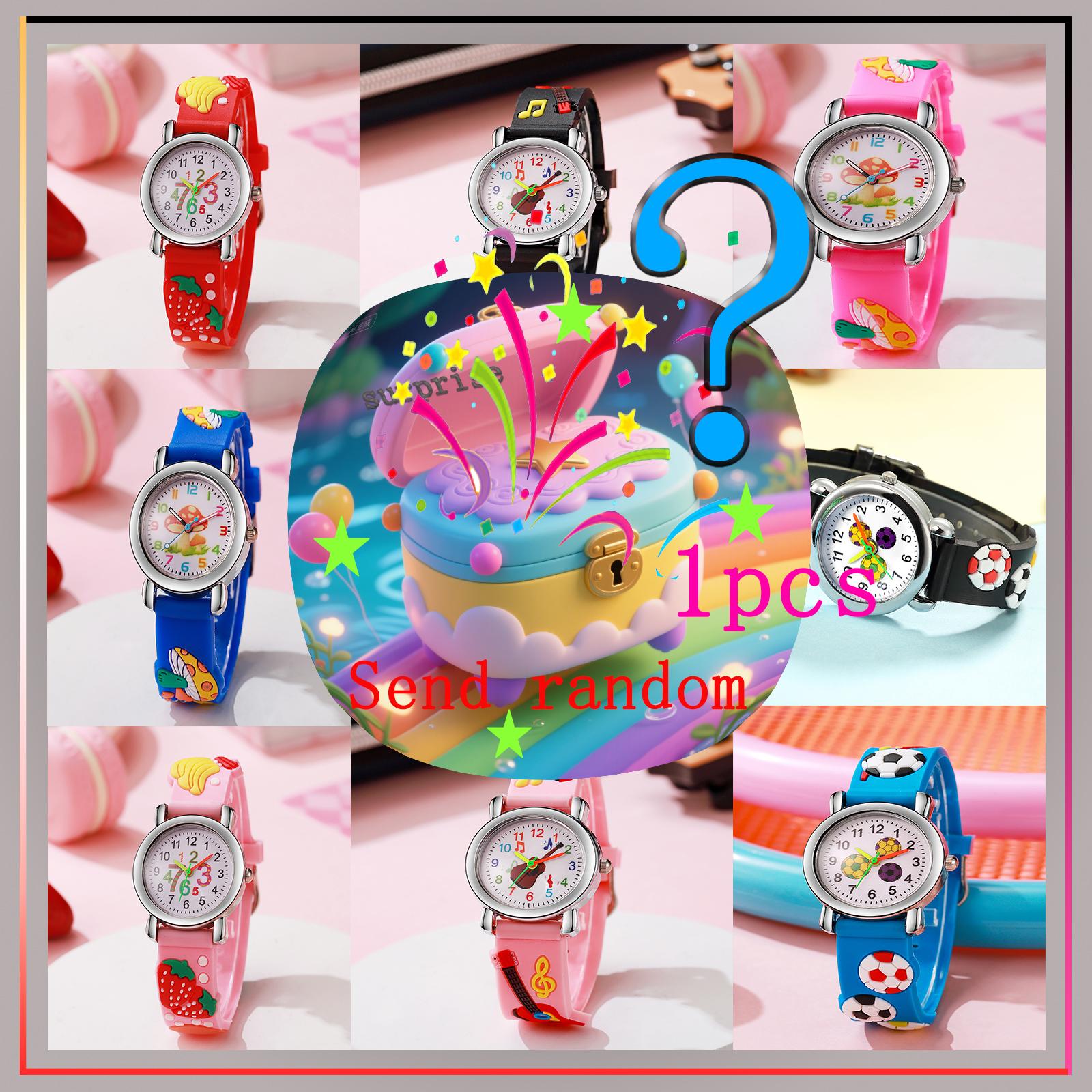 

Surprise blind box new cartoon pattern silicone quartz student watches random style разноцветный