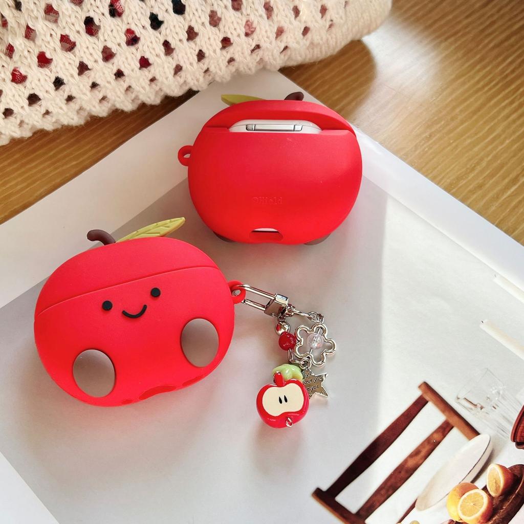 Cute Red Apple AirPods Pro Apple Bluetooth earphone case 1/1/1 generation cartoon silicone protective case is compatible