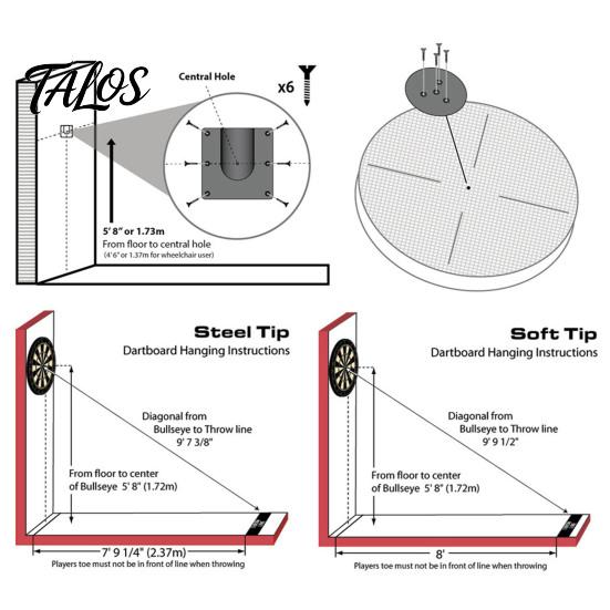 Dartboard Mounting Accessories 1 Set Wall Bracket with Ruler Foot Pad Nail Long Balanced Mount Short Screw Professional Universal Hanging Holder