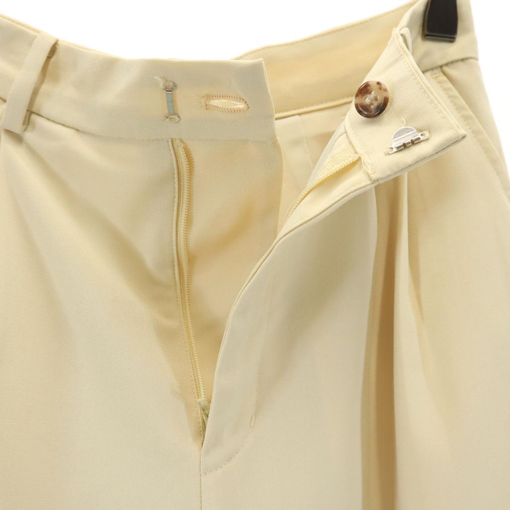 CLANE 2 tack Wide pants Cream yellow Women Used