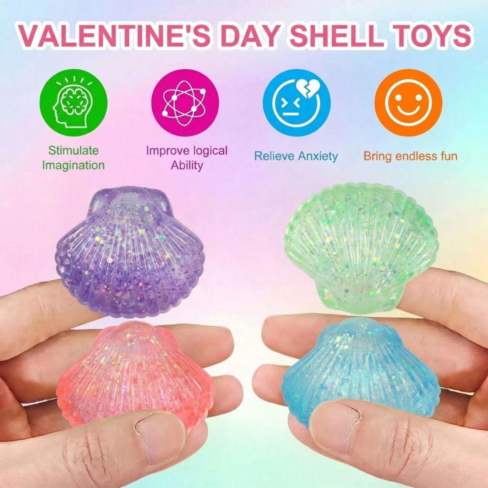 Maltose Texture Seashell Fidget Sensory Toys Creative Glitter Shell Squishy Toy  Office Use