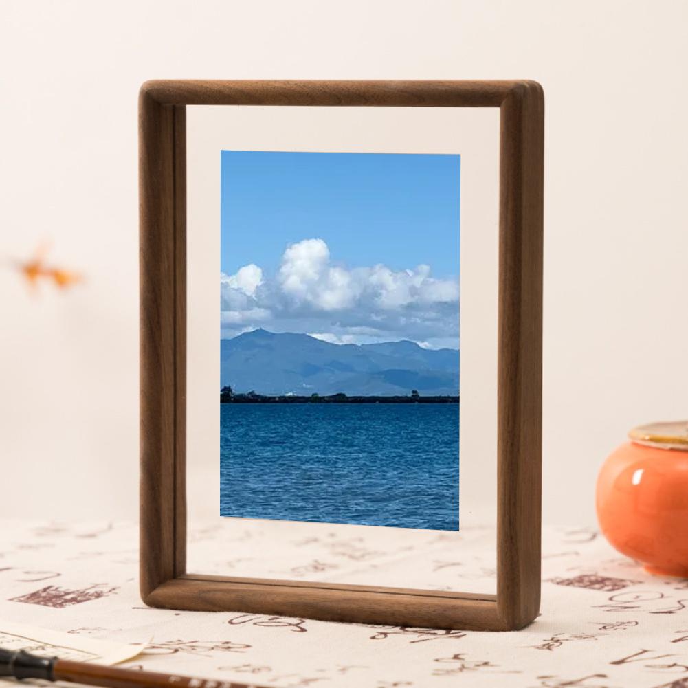Double-Sided Solid Wood Frame with Acrylic Cover for Art and Calligraphy Presentation In Home and Office Settings