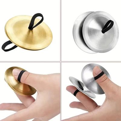 1 Paire de Crotales Doigts pour Danse du Ventre Doigts en Métal Pour Instruments de Percussion Orff
