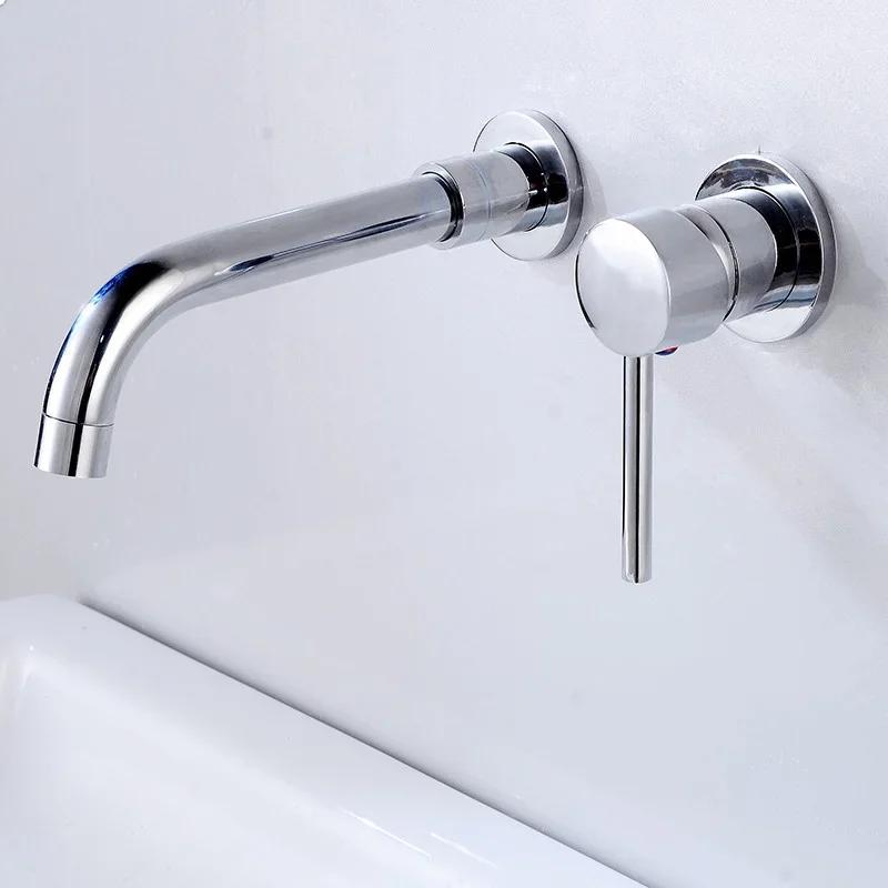 Brushed Gold/Black Basin Faucet Concealed Wall Mounted For Bathroom Faucets Bath Basin Sink Tap Bathtub Hot And Cold Water Mixer