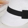 Chapeau de paille Large Ruban Noir Nœud Dôme Visière Plate Casquette de Baseball Léger Respirant Chapeau Protection Solaire