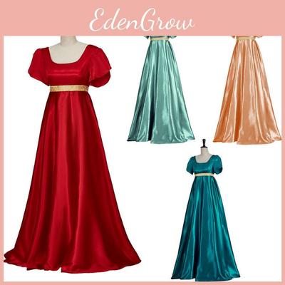 Elegant Vintage Victorian Empire Waist Regency Ball Gown Polyester Dress
