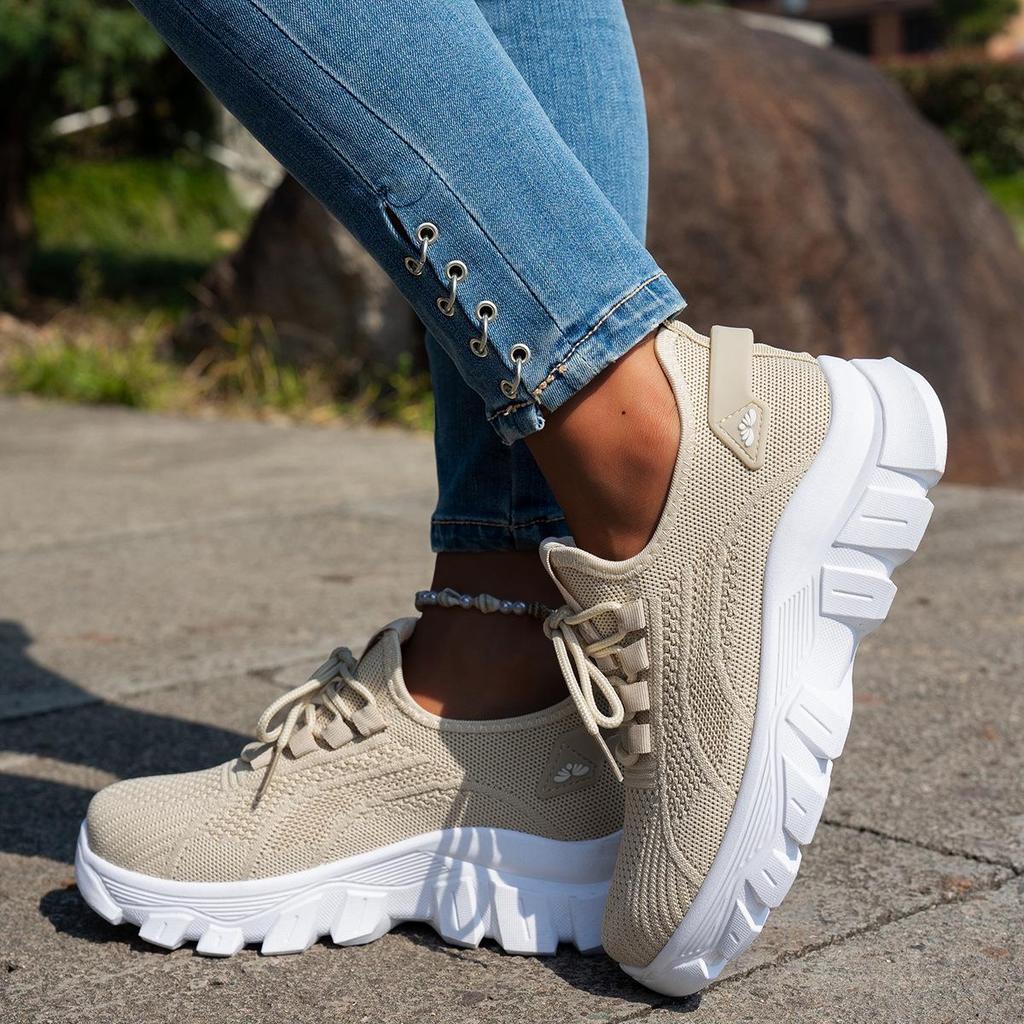 Women's Stylish Flyknit Shoes - 2025 Autumn Collection, Lightweight, Breathable, Plus Size