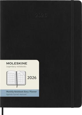 Moleskine 2026 Monthly XL Size X Soft Starts January Model DSB12MN4Y26 Planner, 12-Month Diary, (19cm 25cm), Cover, Black, 2026,