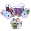1Pc Euro Dollar Money Box Safe Cylinder Piggy Bank Banks For Coins Deposit Boxes