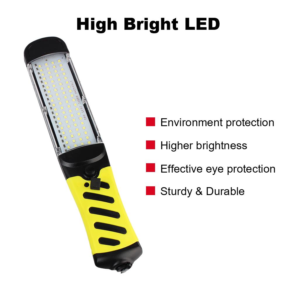 Spotlights 80 LED Beads With Switch/Hook/Magnet Work Lamp Wireless 6500K 40W Super Bright Universal Portable Driving Lamp