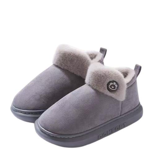 

2025 new bag heel velvet cotton slippers non-slip and wear-resistant home cute cartoon autumn and winter models 36-37 Suitable for 35-36 сірий колір