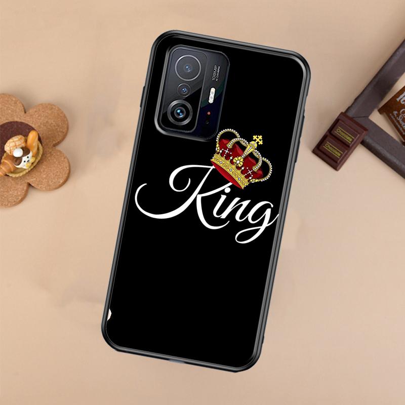 Crown QUEEN & KING Couples Case For Xiaomi 14T 11T 12T 13T Pro 13 14 Ultra POCO X7 Pro X3 X5 F3 F5 F6 M6 X6 Pro Cover
