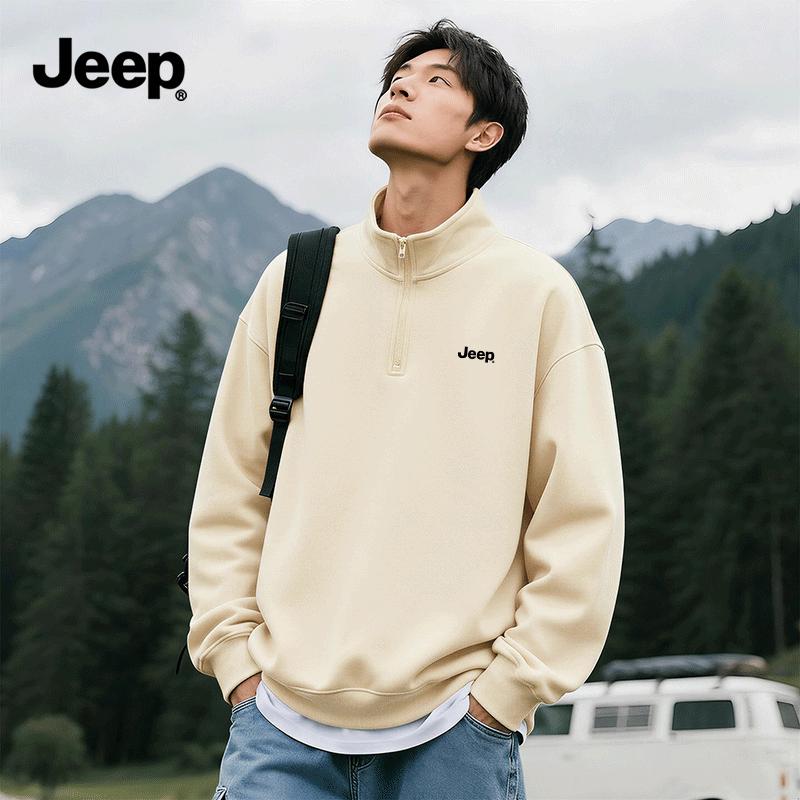 JEEP Men's Half-Zip Stand Collar Sweatshirt