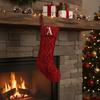 Alphabet Letters Christmas Stockings Knit Construction Letter Options A-Z Initial Personalization Present Bag Use