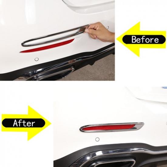 Chrome ABS Rear Fog Light Frame Decorative Trim For Benz C Class W206 -