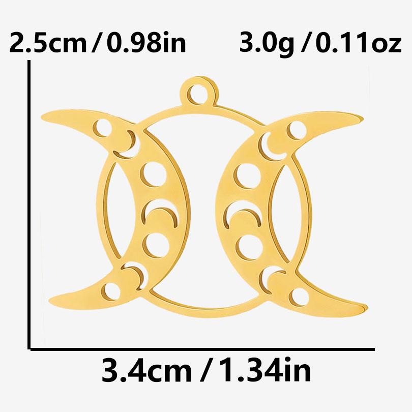 5pcs Gold Color Pvd Stainless Steel Witch Knot Snake Blood Moon Pendants For Jewelry Making Supplies DIY Keychain Earrings Charm