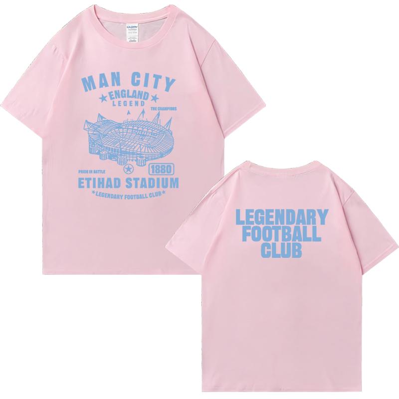 2025 Manchester CITY 100% Cotton Men Women T-shirt Oversized Summer Top Casual Short Sleeve T-shirts Unisex Crew Neck Clothing