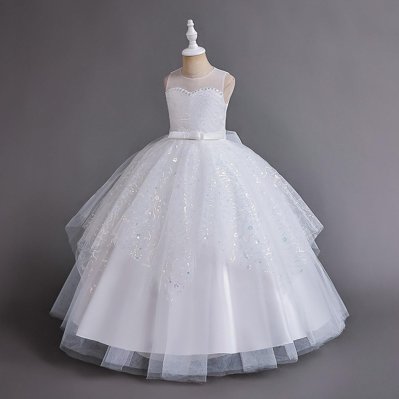 

Платье принцессы для девочек для выступления 160 белый