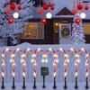 Candy Cane Solar LED Christmas Garden Lights - Plug-Free Outdoor Decor