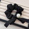 Set of 3 Scrunchies with Pearl Hair Hair Korean Hair Ties, Accessories, Stylish, Elegant, Formal, Wedding, Style, Adult, Clips, Updo, Mark-Resistant