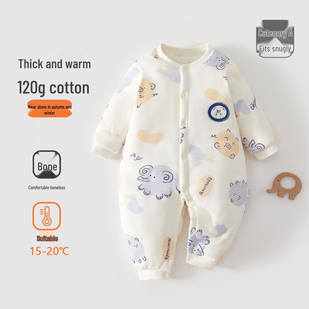 

Комплект из хлопкового комбинезона и куртки Jingqi для новорожденных - Осенне-зимний стиль 59cm [Fits up to 60cm, 5-10 lbs]