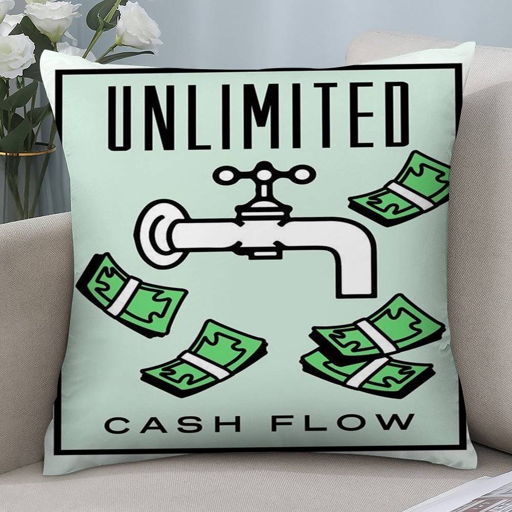 Cartoon M-Monopoly Dollar Money Pillow Case Short Plush Double-sided Print Square Throw Pillow Covers Sofa Home Cushion Decor