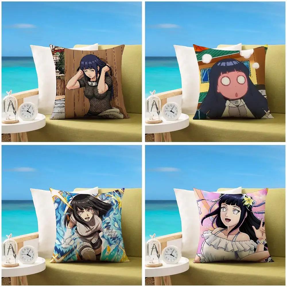 Cute H-Hinata Hyuga Pillow Case Sofa And Living Room Decorative Cushion Covers Dust-proof And Mite-proof Invisible Zipper
