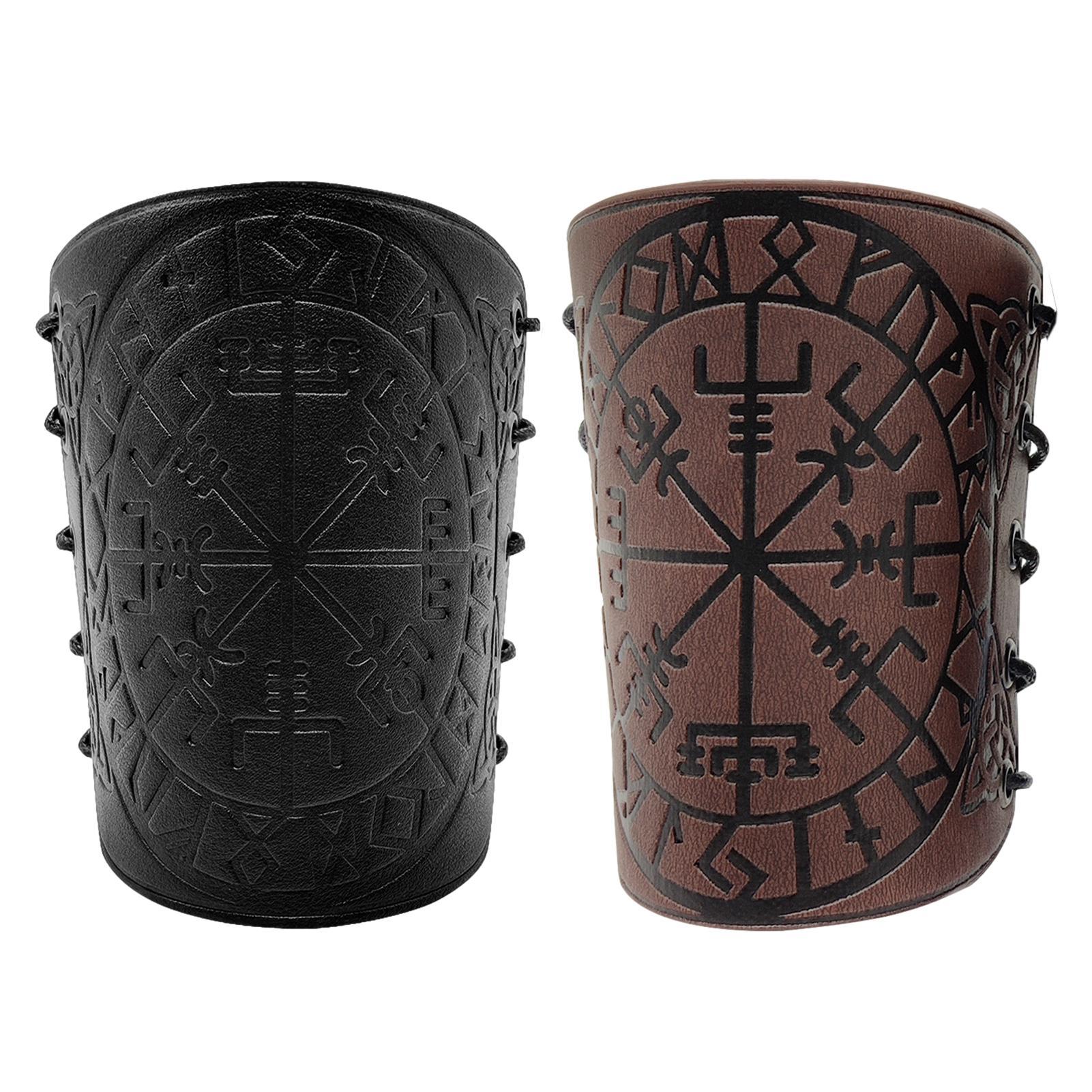 

Кожаные браслеты| Viking Vegvisir Рельефная кожаная броня из искусственной оболочки| Косплей Реквизит подходит для LARP, Fanta