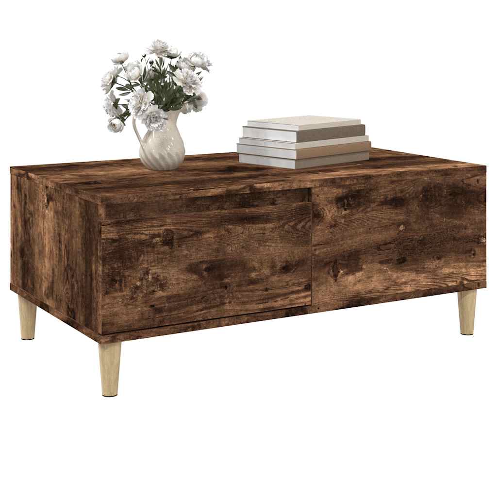 Vidaxl Coffee Table, Smoked Oak, 90X50X36.5 Cm