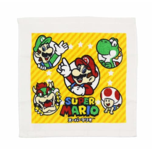 Marushin Hand Towel Set of 3, Mario and Fine Crew Design, Perfect for Preschool, Kindergarten, and Elementary School, Suitable for Boys and Girls, Inc