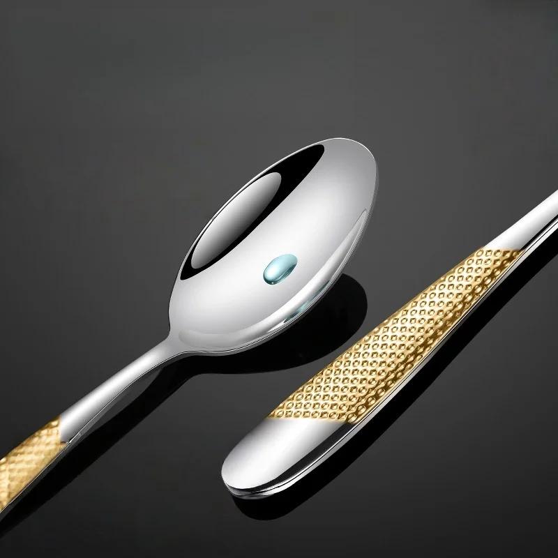 Luxury Gold Silverware Set Stainless Steel Cutlery Set Elegant Tableware Forks Spoons Knives For Hotel Restaurant Home Dining