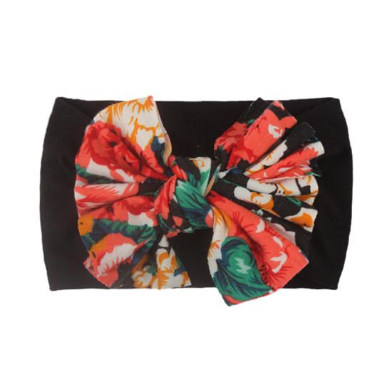 Fashion Floral Childrens Hair Accessories Headband Soft Wide-Brim Elastic Hairband Baby Headwear Comfortable