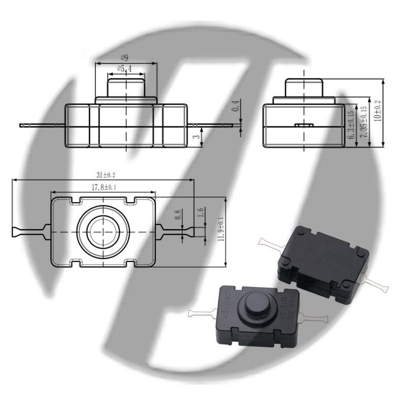 12x12 LED Flashlight Desk Lamp with Self-Locking Power Switch